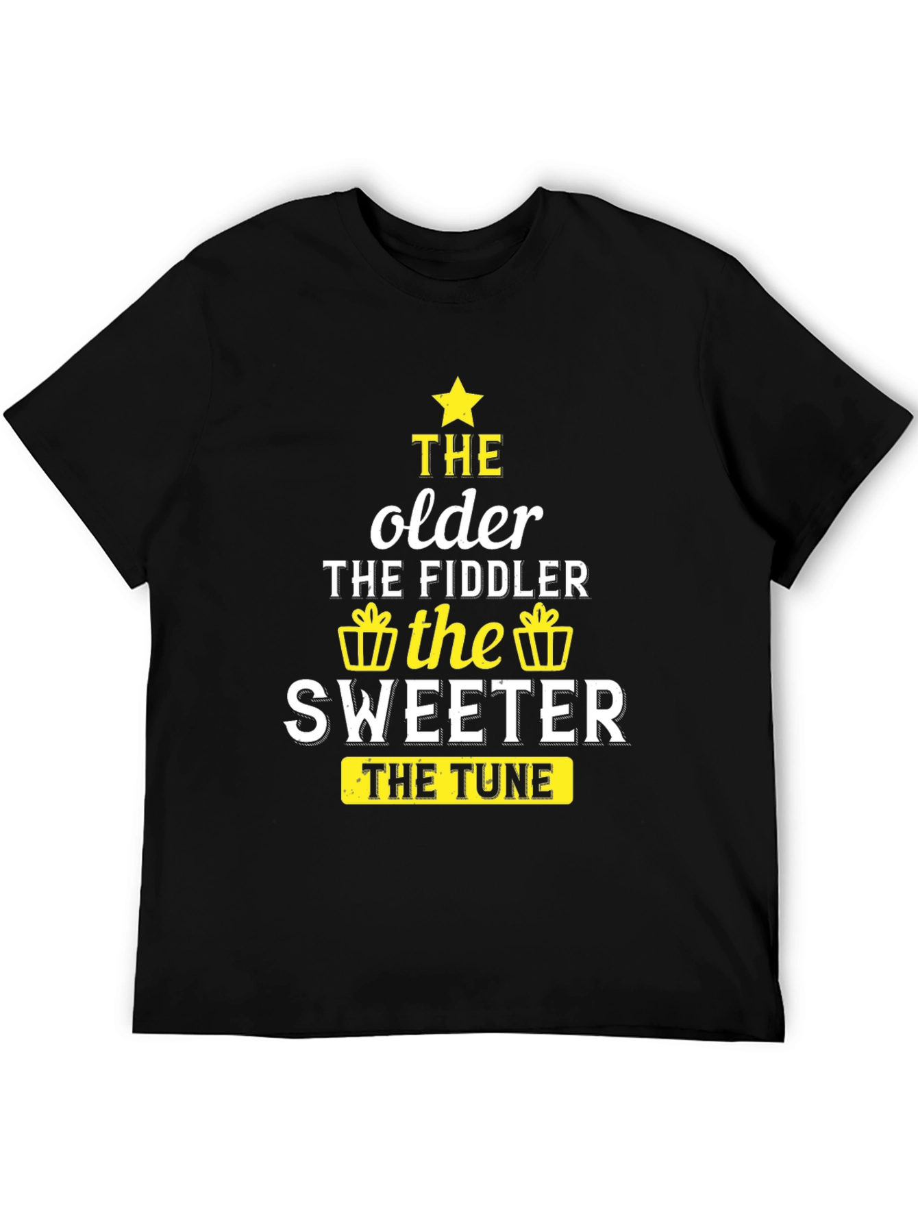 The Older the Fiddler the Sweeter Black T-Shirt