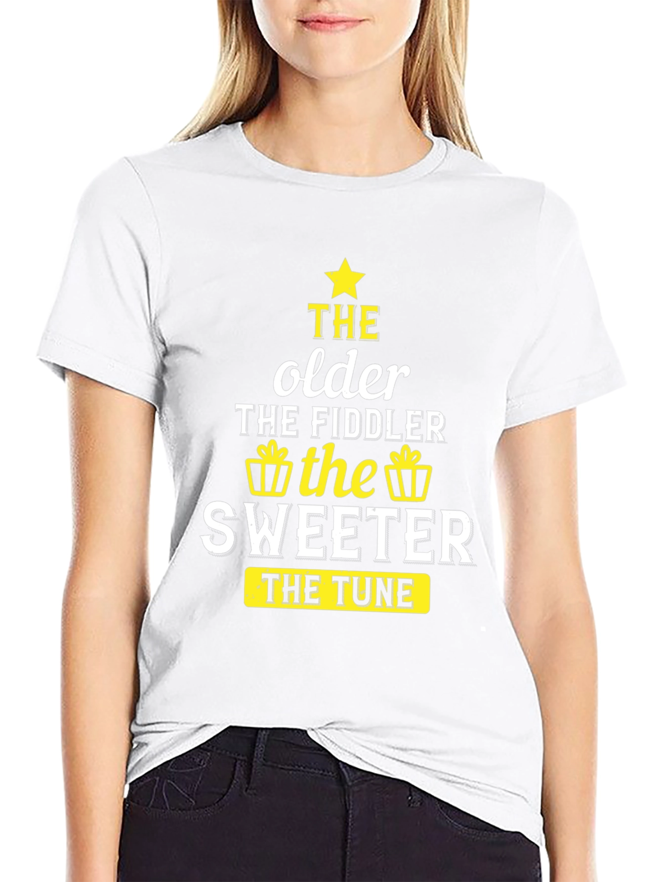 The Older the Fiddler the Sweeter Black T-Shirt