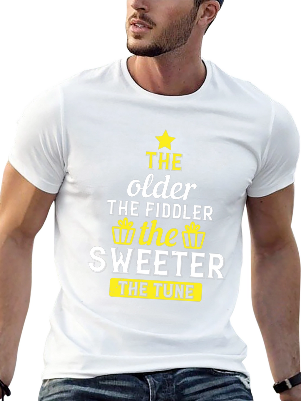 The Older the Fiddler the Sweeter Black T-Shirt