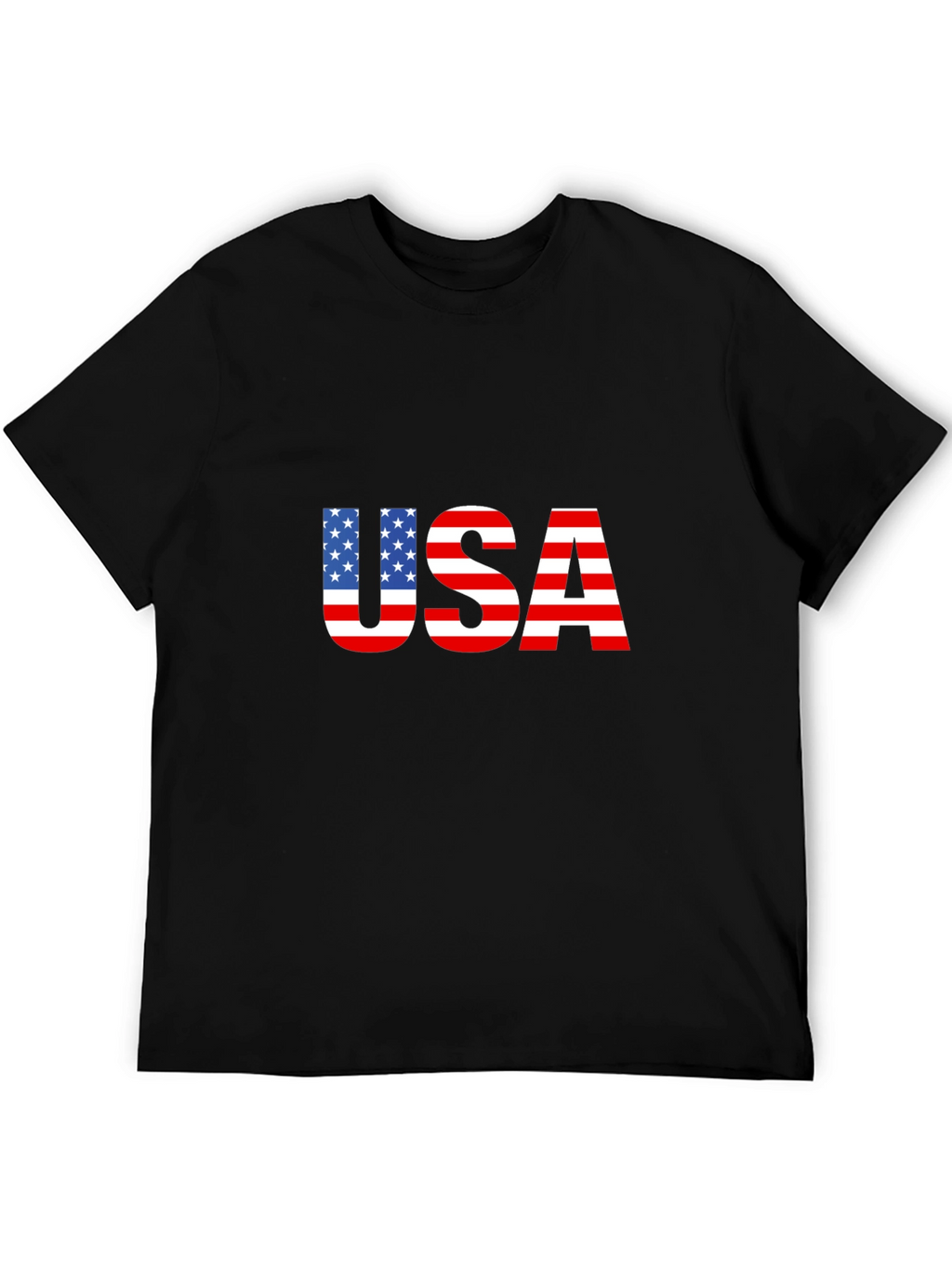 USA Flag Graphic Black T-Shirt Patriotic