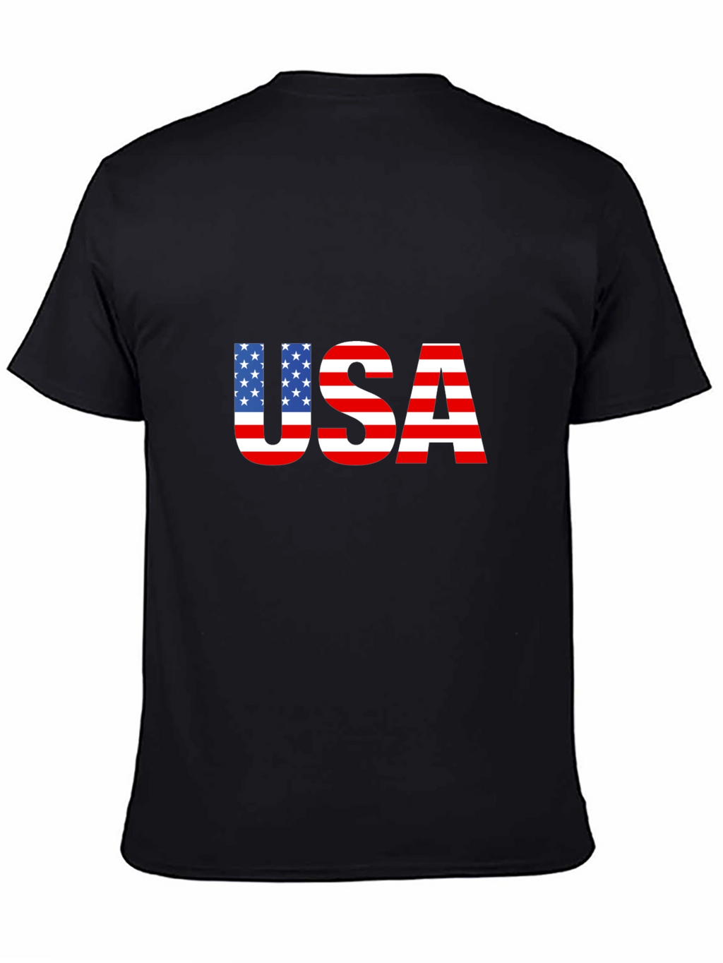 USA Flag Graphic Black T-Shirt Patriotic
