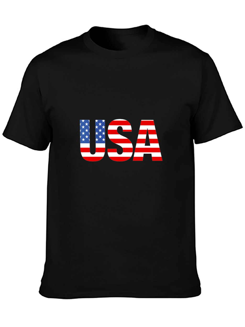 USA Flag Graphic Black T-Shirt Patriotic