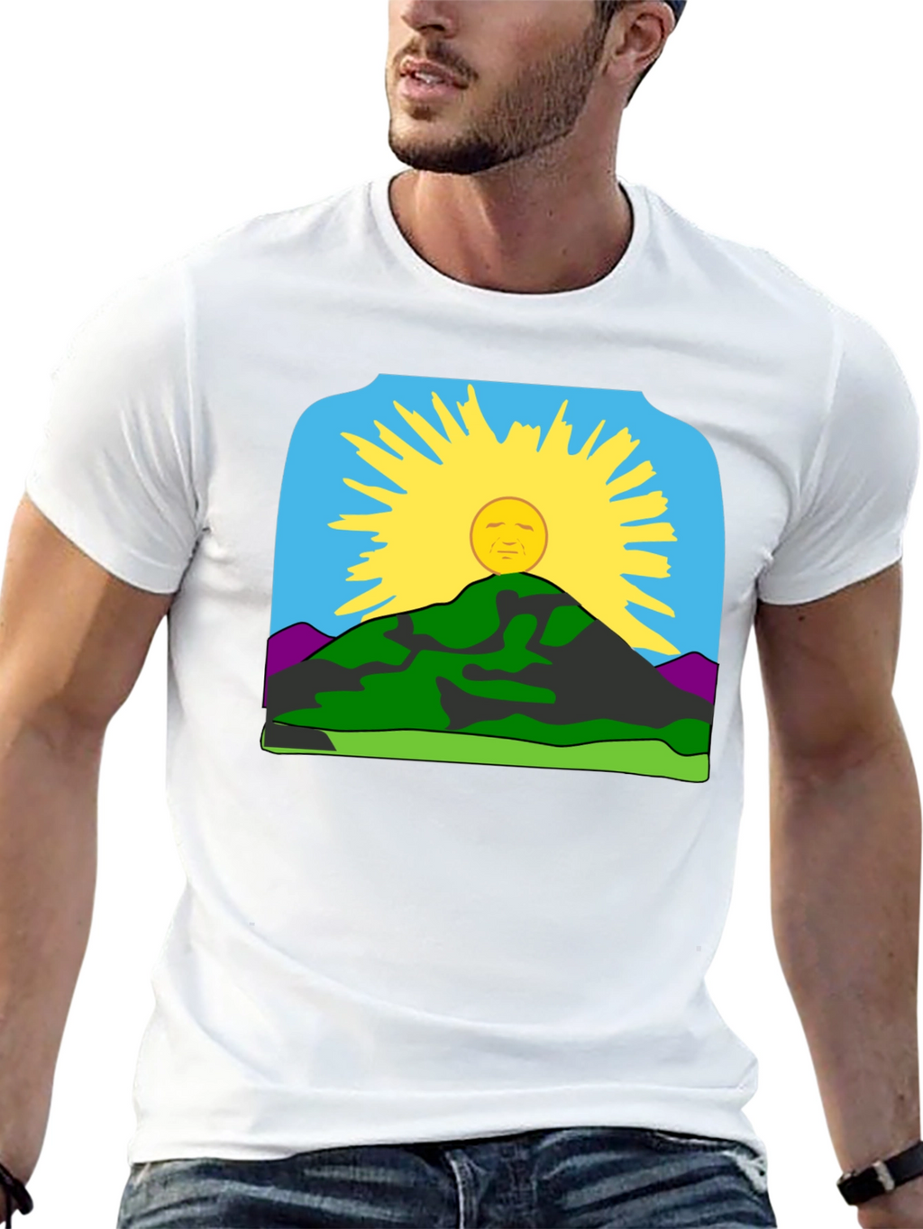 Sunrise Mountain Graphic Tee - Black Casual Shirt