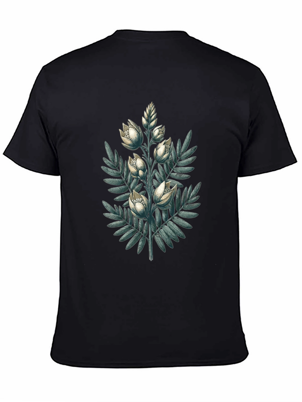 Botanical Bloom Black T-Shirt