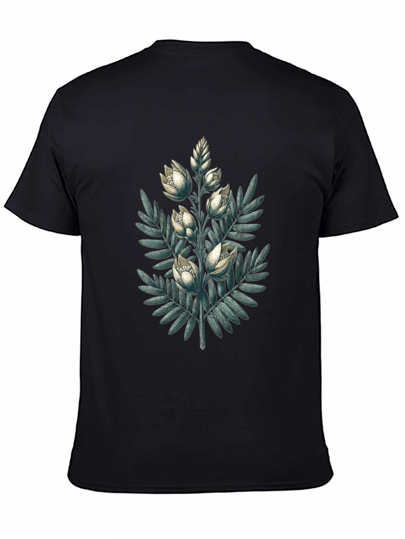 Botanical Bloom Black T-Shirt