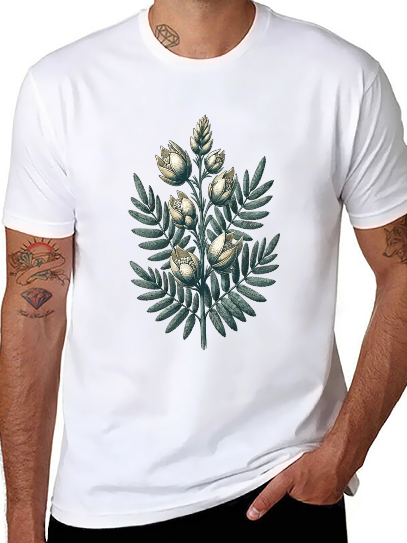Botanical Bloom Black T-Shirt