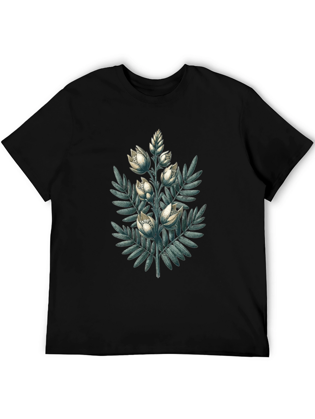 Botanical Bloom Black T-Shirt
