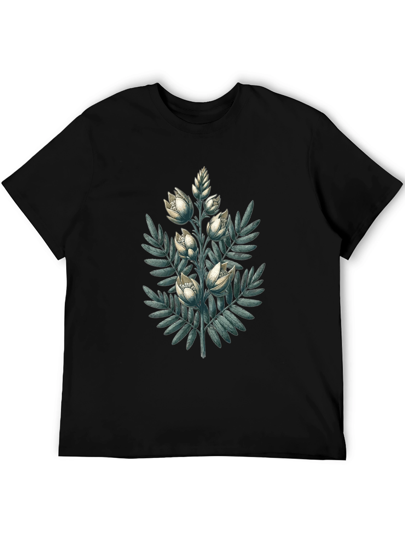 Botanical Bloom Black T-Shirt