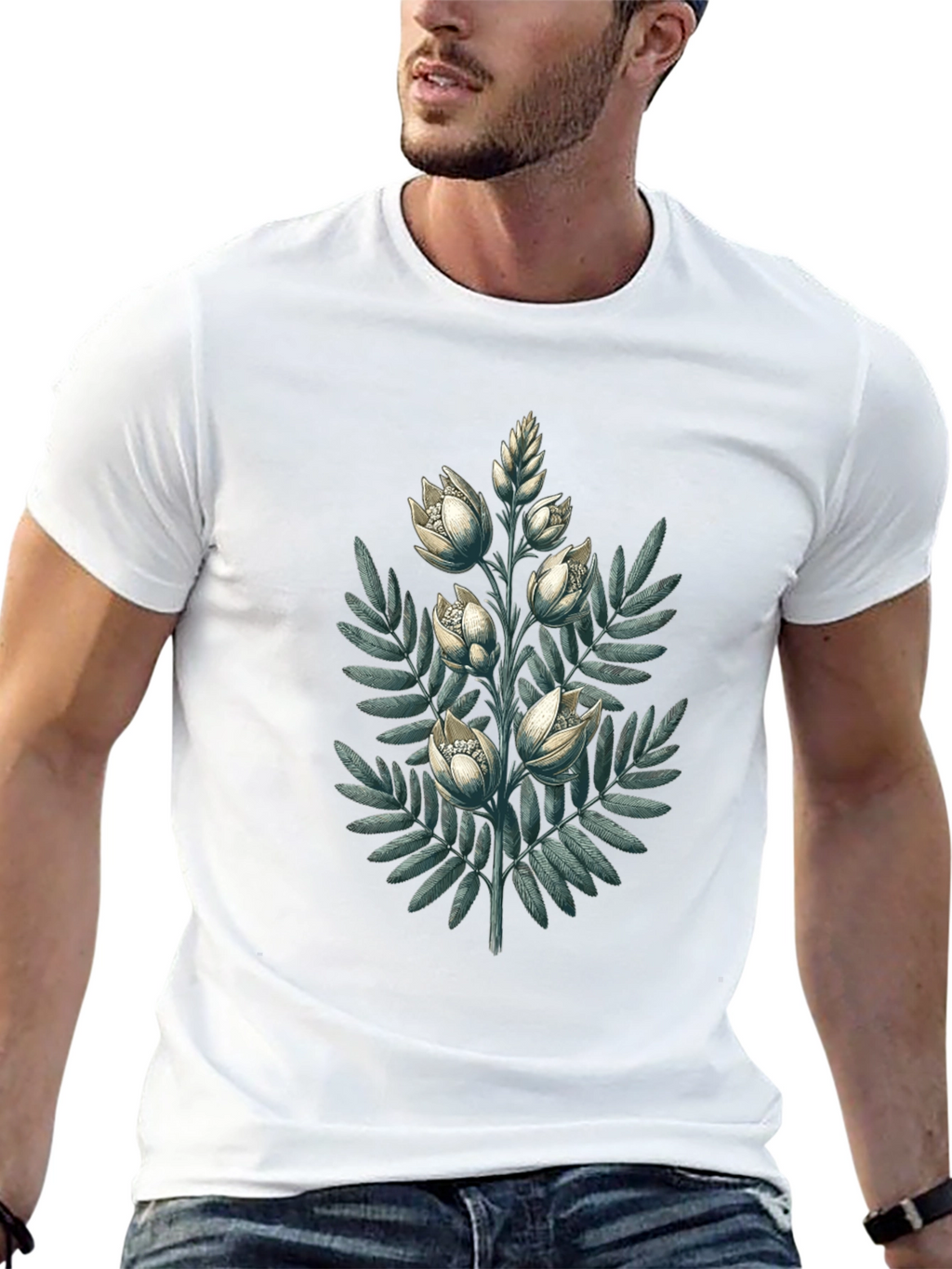 Botanical Bloom Black T-Shirt