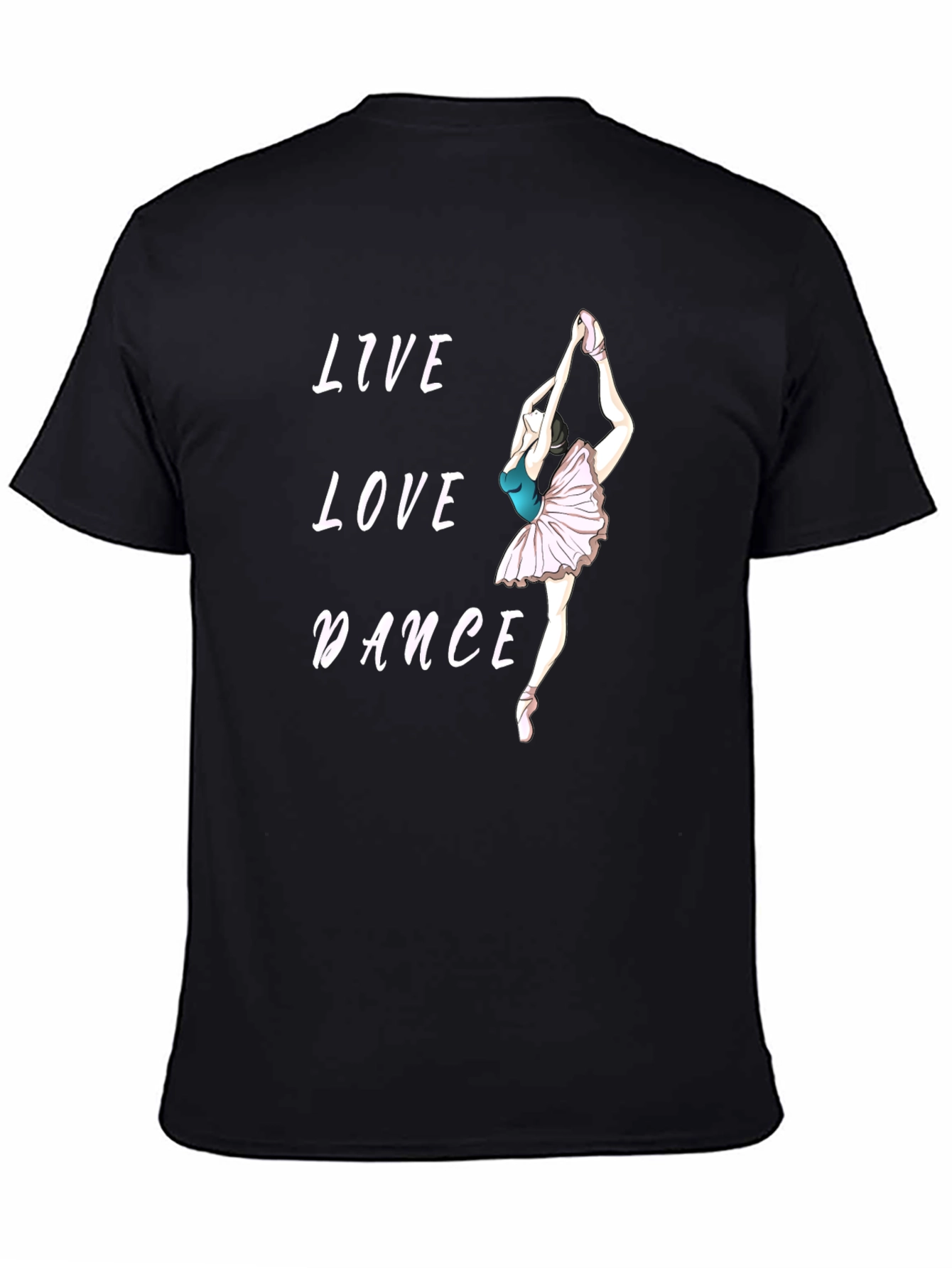 Live Love Dance Graphic Tee - Soft Black Cotton T-Shirt