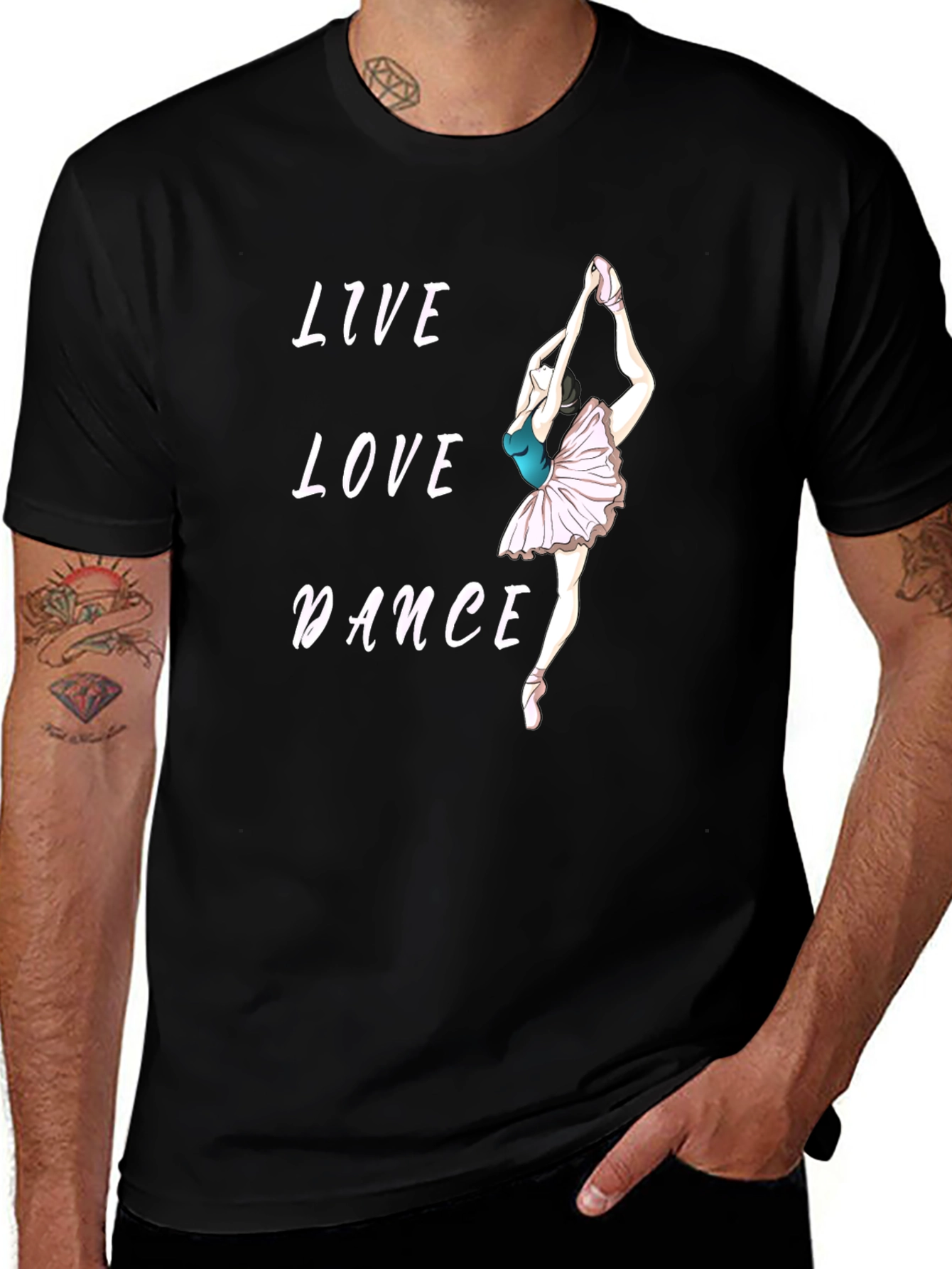 Live Love Dance Graphic Tee - Soft Black Cotton T-Shirt