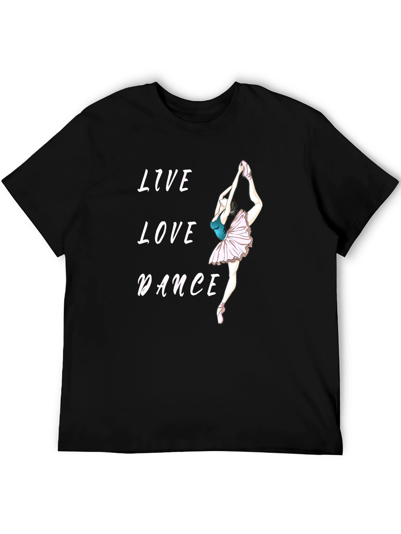 Live Love Dance Graphic Tee - Soft Black Cotton T-Shirt