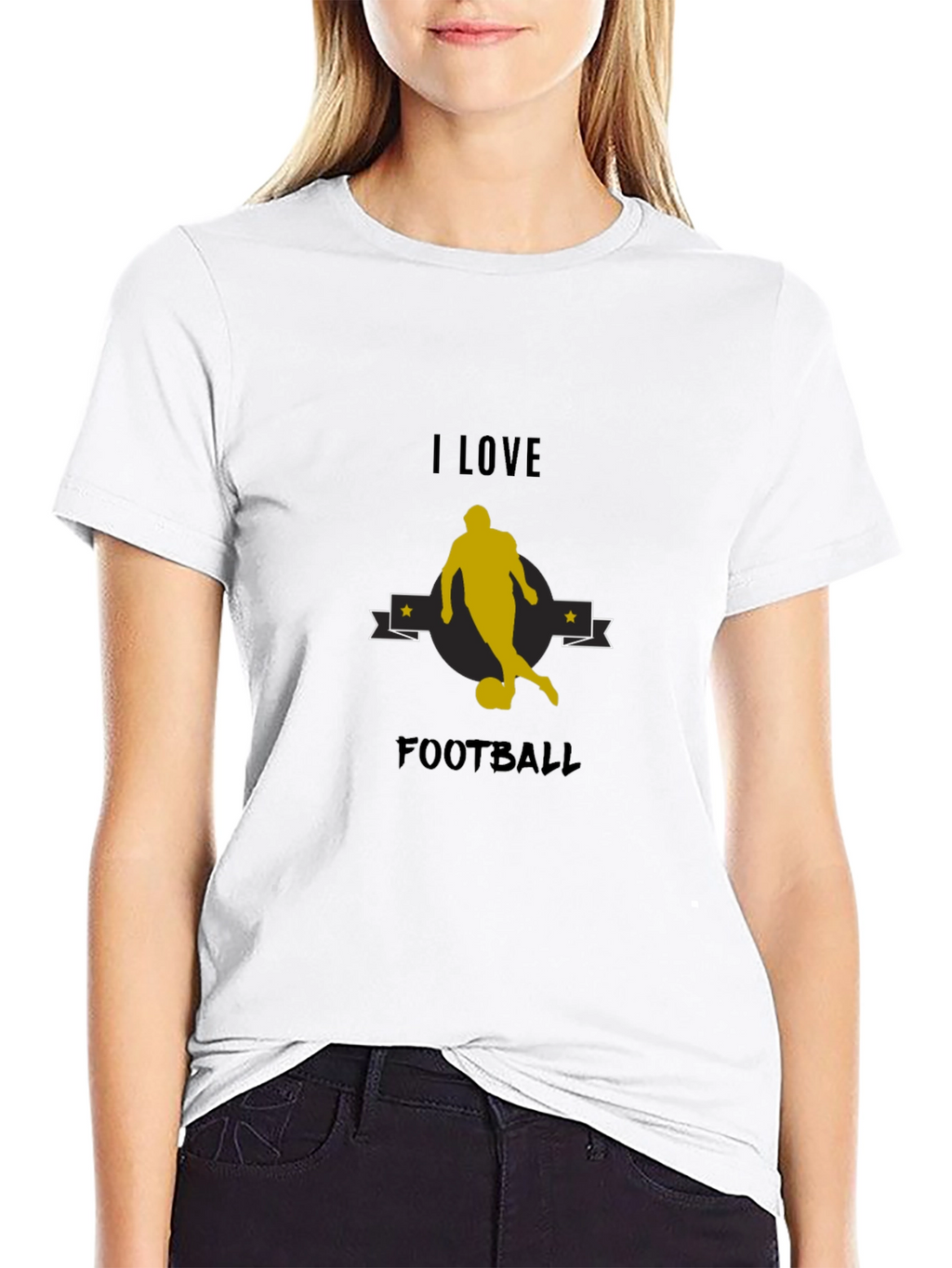 I Love Football Graphic Tee - Black
