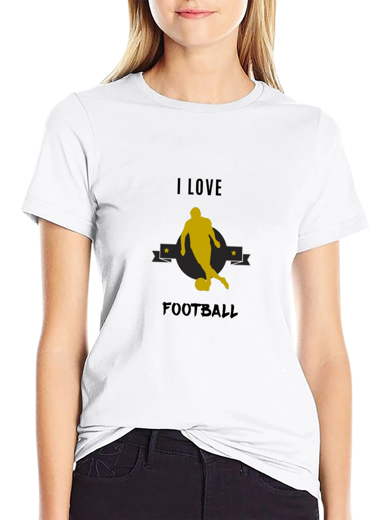 I Love Football Graphic Tee - Black