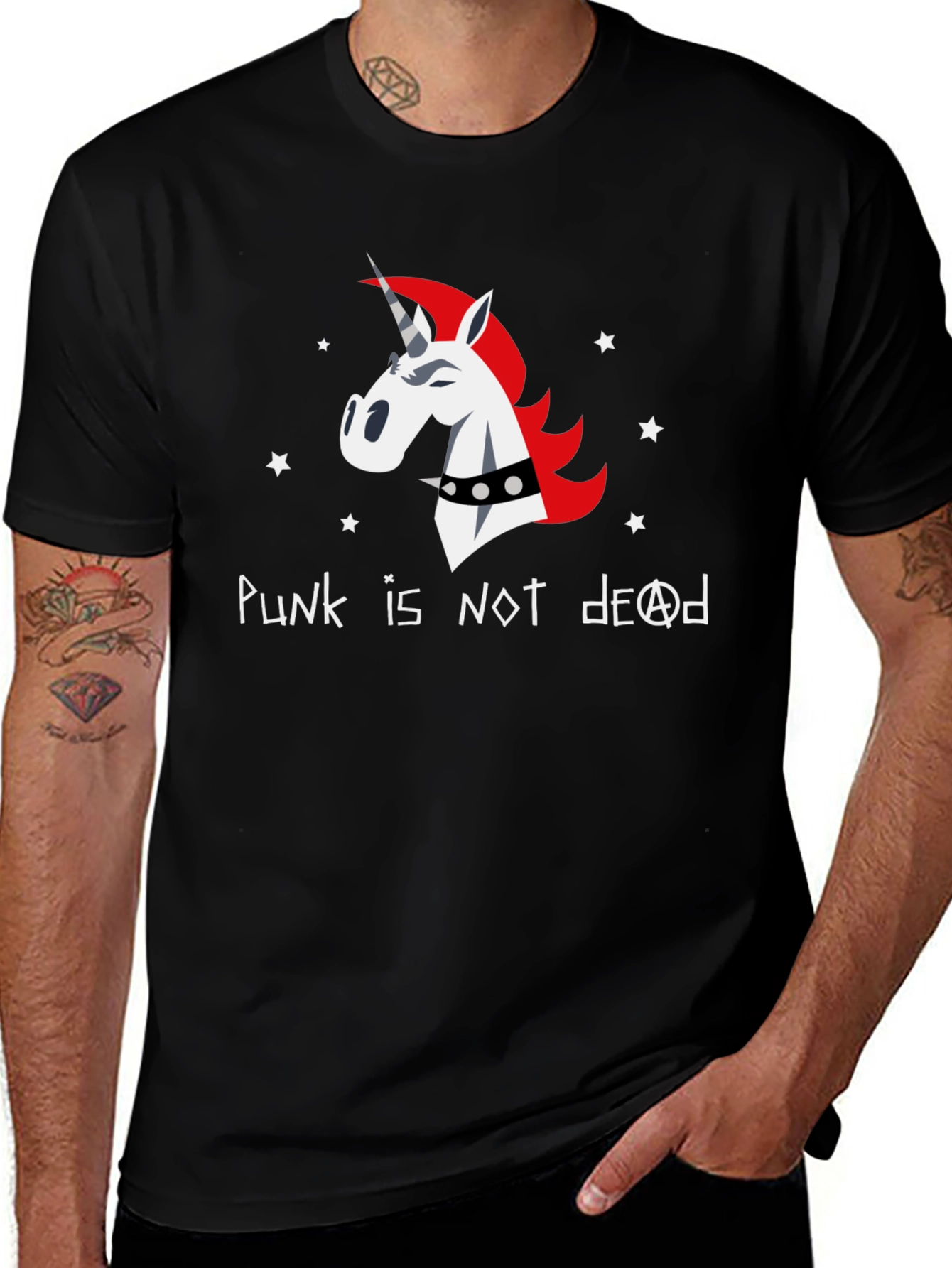 Punk Unicorn Graphic T-Shirt - Not Dead!