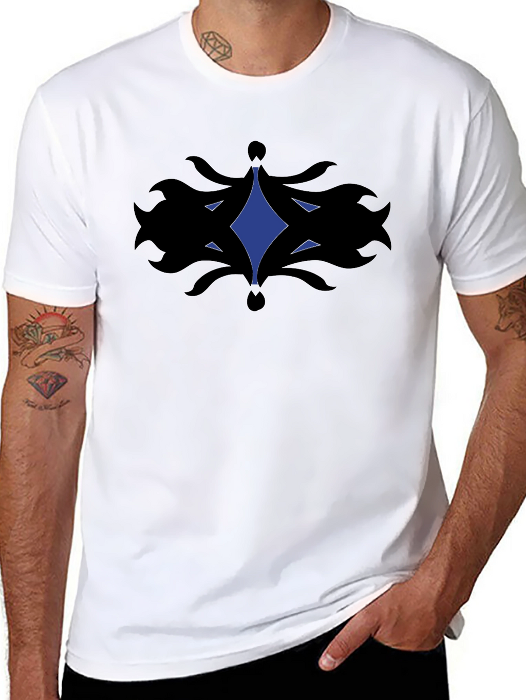 Abstract Graphic Tee - Black Cotton Comfort
