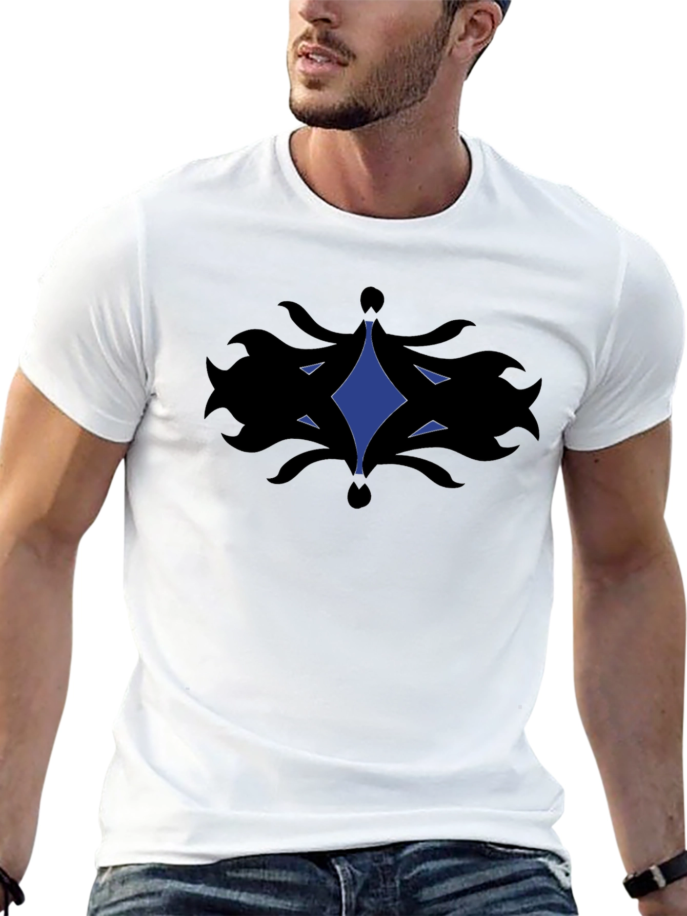 Abstract Graphic Tee - Black Cotton Comfort