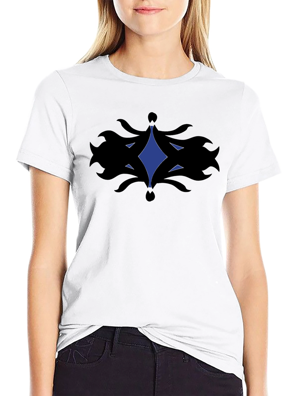 Abstract Graphic Tee - Black Cotton Comfort
