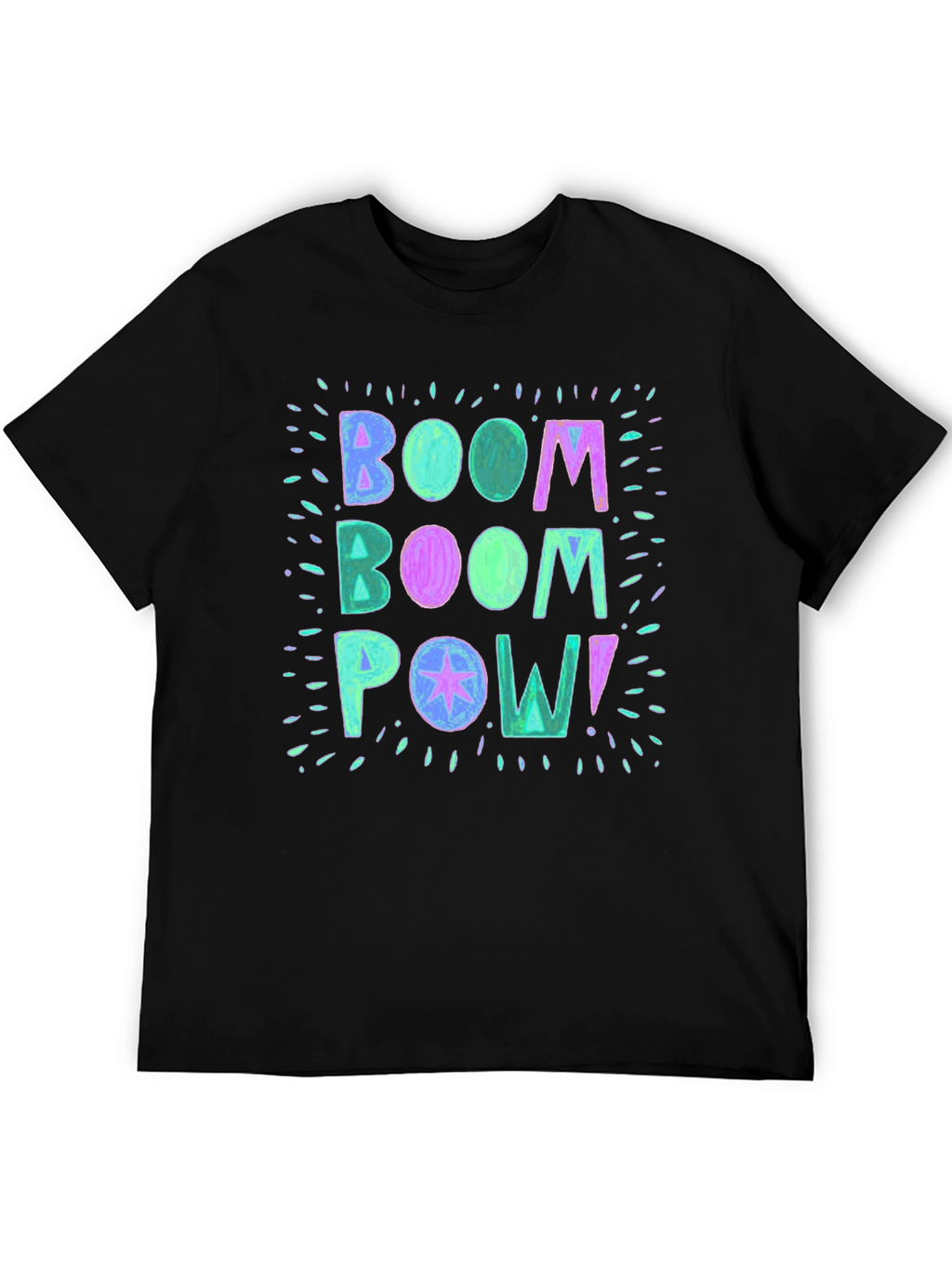 Boom Pow! Graphic Print Black T-Shirt