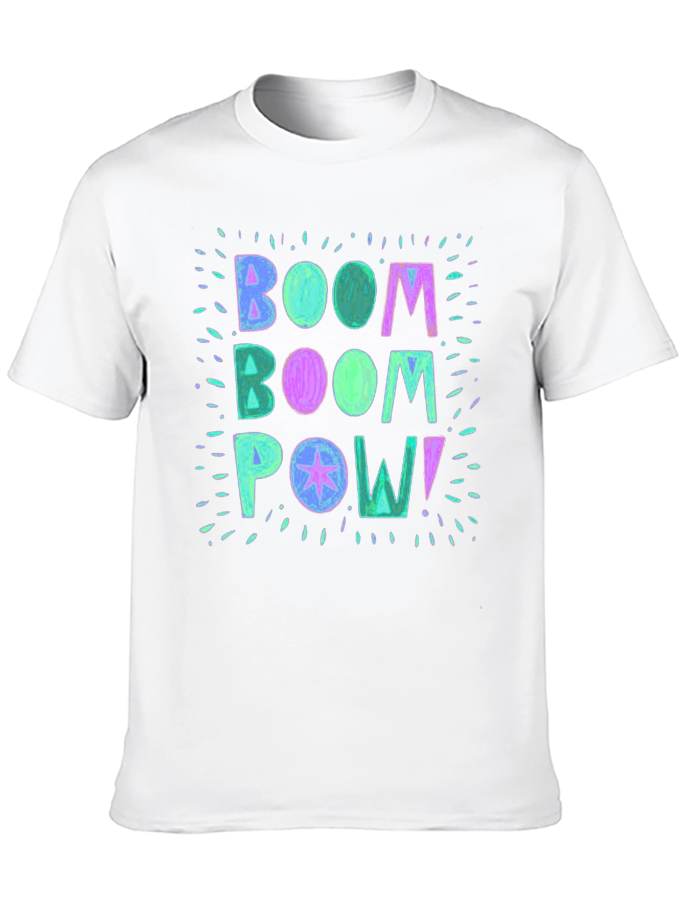 Boom Pow! Graphic Print Black T-Shirt