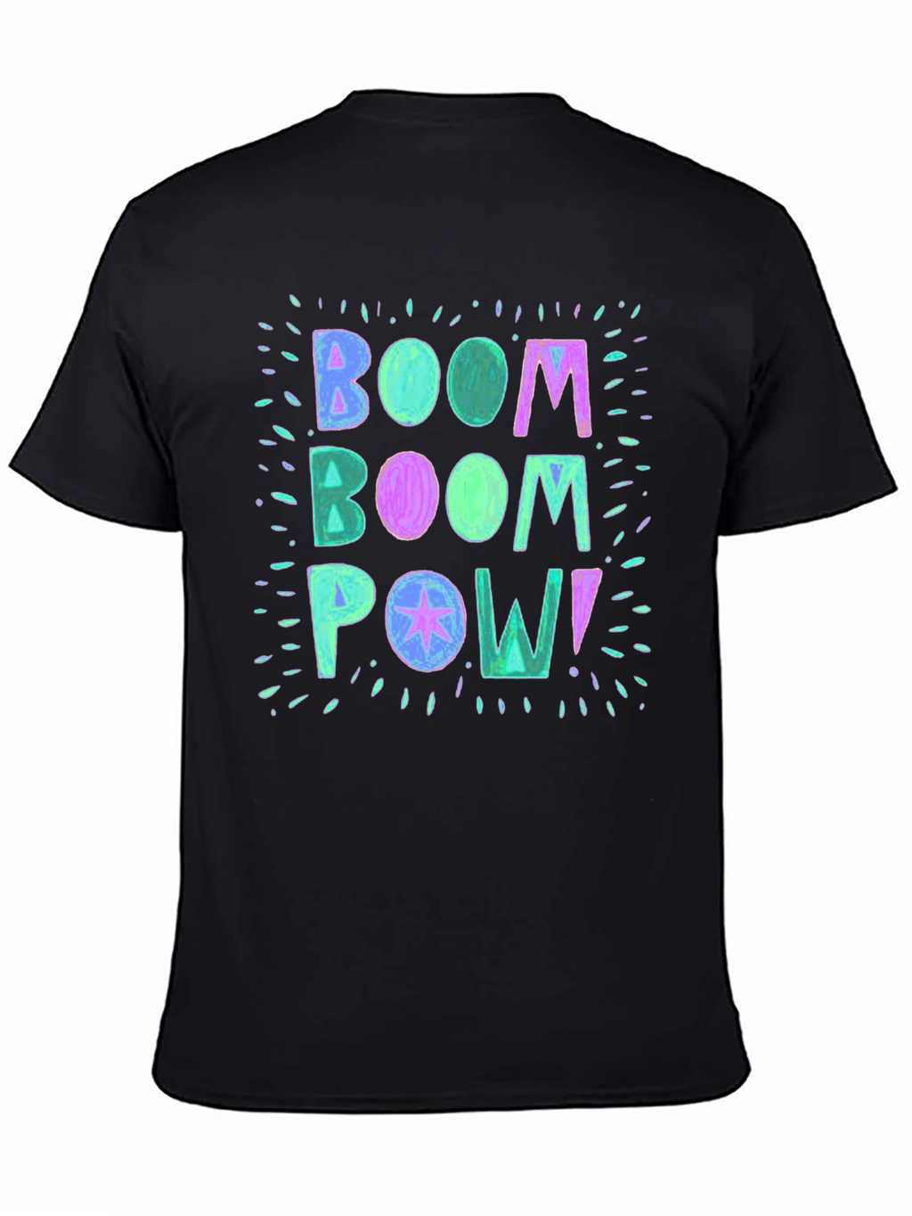 Boom Pow! Graphic Print Black T-Shirt