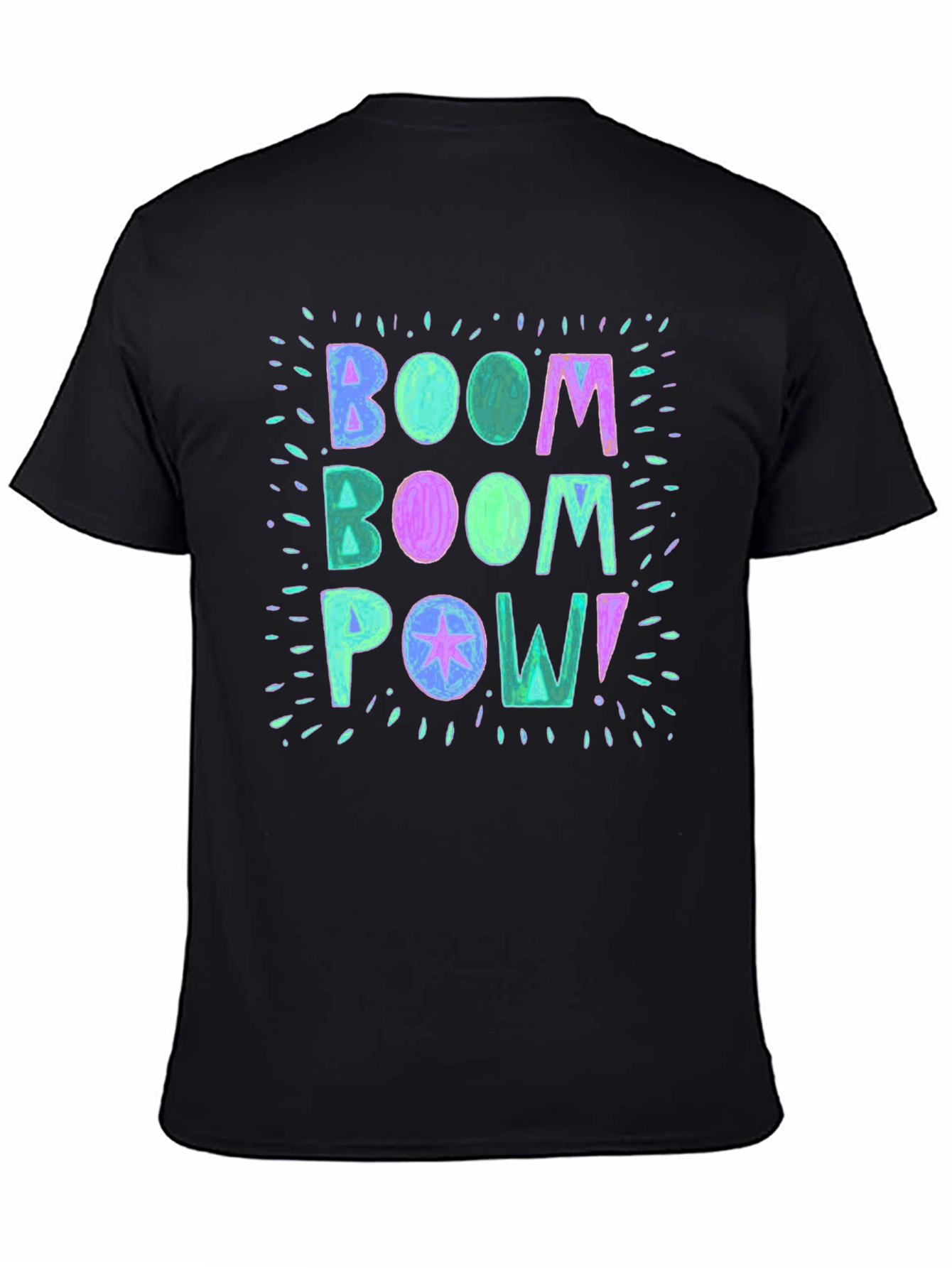 Boom Pow! Graphic Print Black T-Shirt