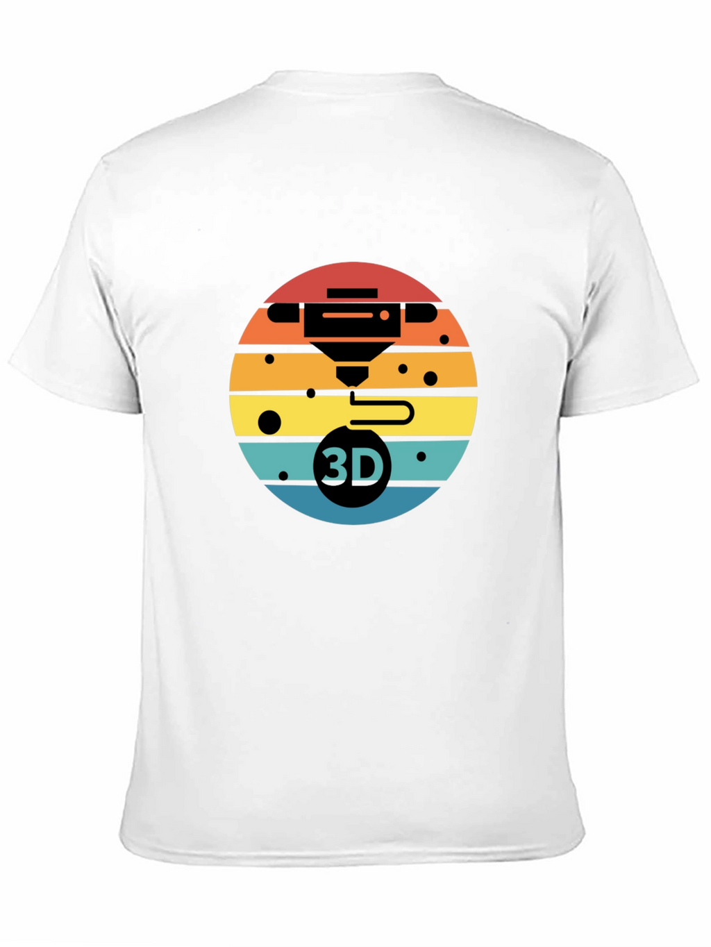 3D Printer Sunset Graphic Tee - Black