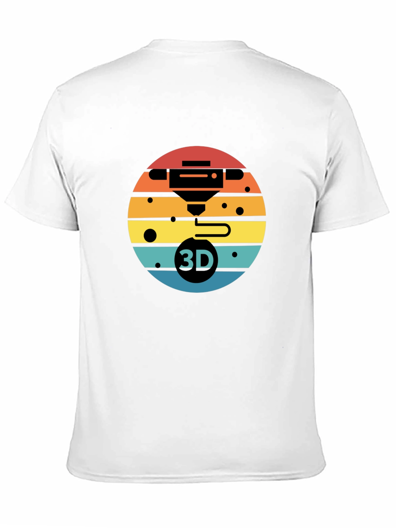 3D Printer Sunset Graphic Tee - Black