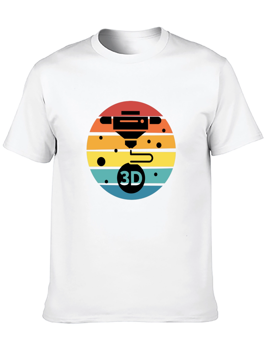 3D Printer Sunset Graphic Tee - Black