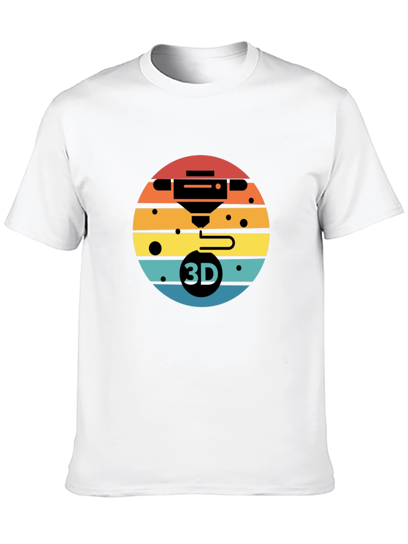 3D Printer Sunset Graphic Tee - Black
