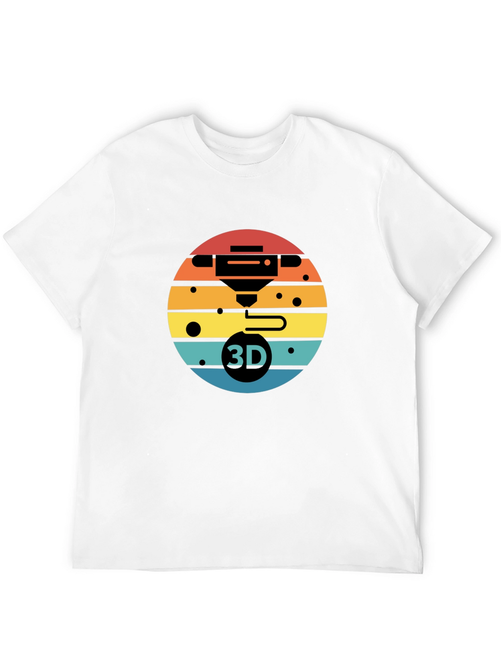 3D Printer Sunset Graphic Tee - Black