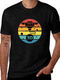 3D Printer Sunset Graphic Tee - Black