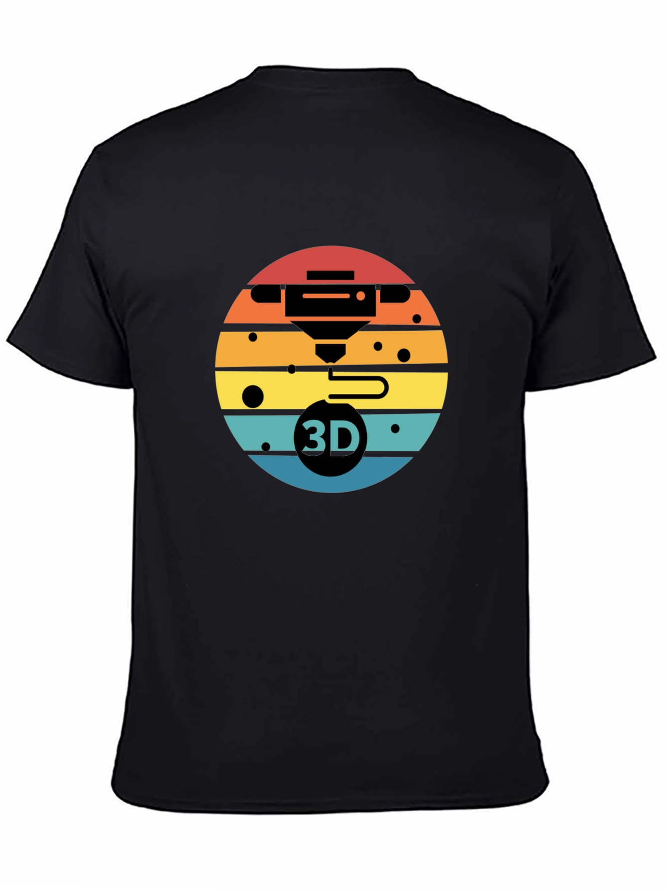 3D Printer Sunset Graphic Tee - Black