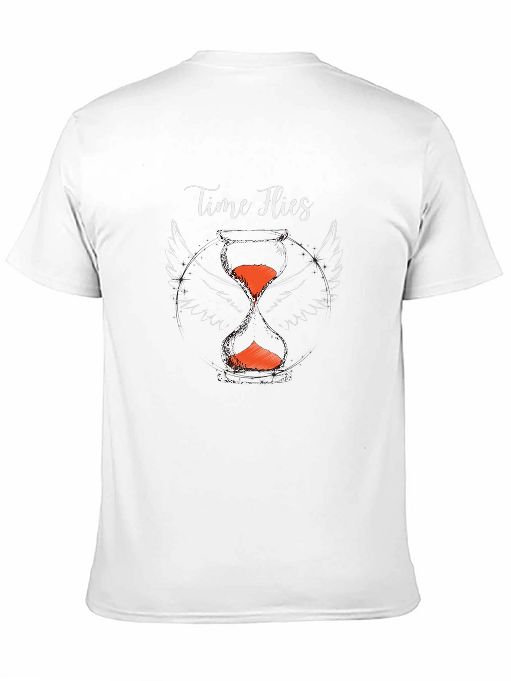 Time Flies Graphic Tee - Hourglass with Wings Print
