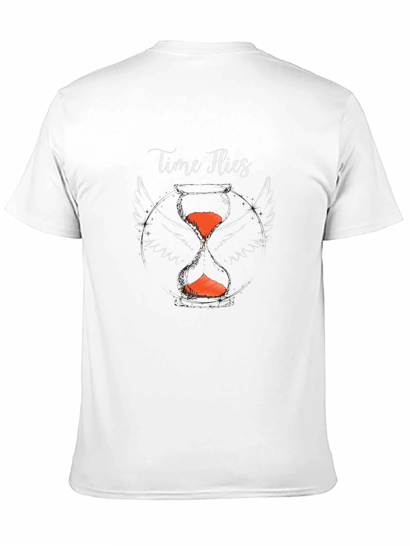 Time Flies Graphic Tee - Hourglass with Wings Print