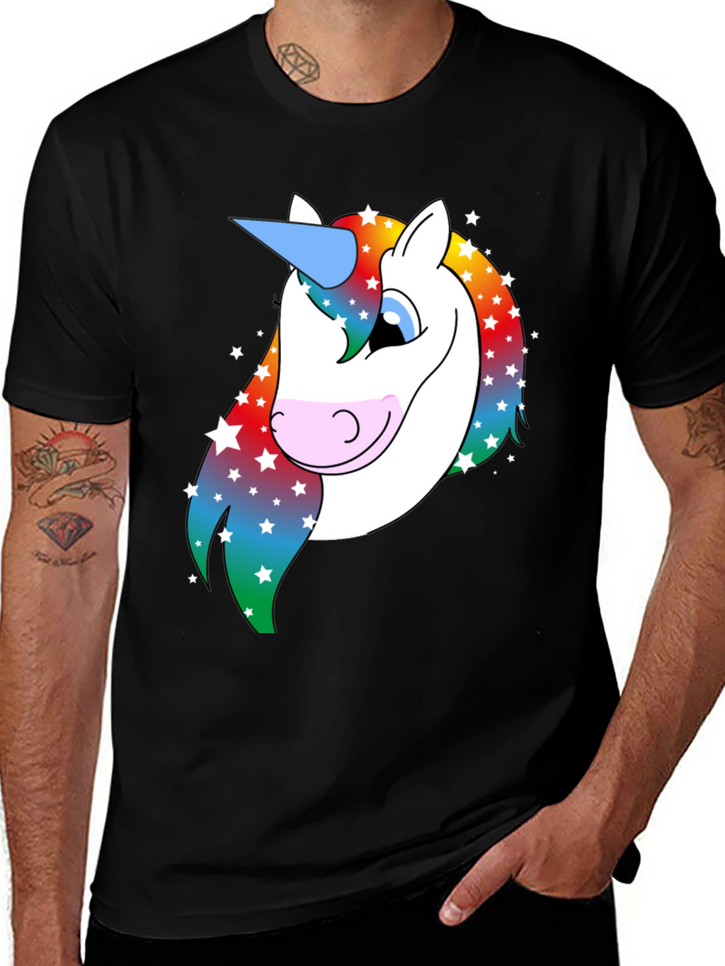 Unicorn Graphic T-Shirt - Rainbow Mane
