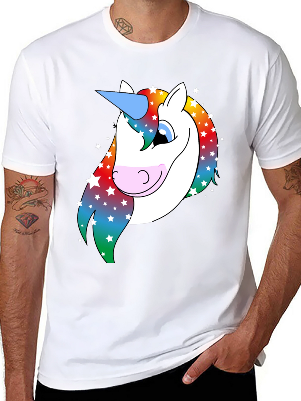 Unicorn Graphic T-Shirt - Rainbow Mane