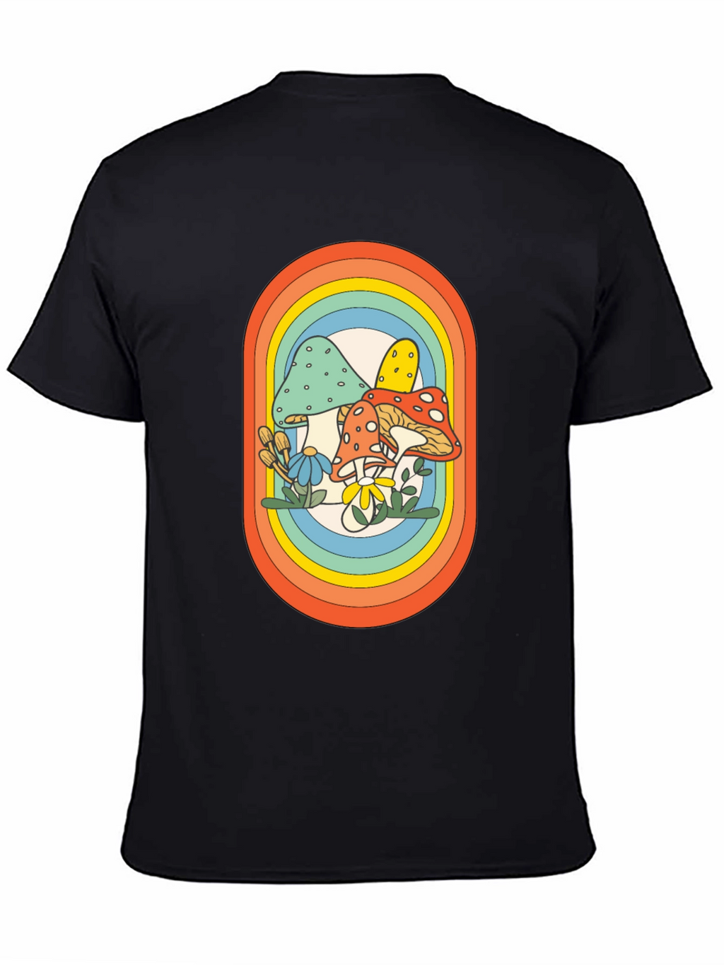 Retro Mushroom Rainbow Graphic Tee