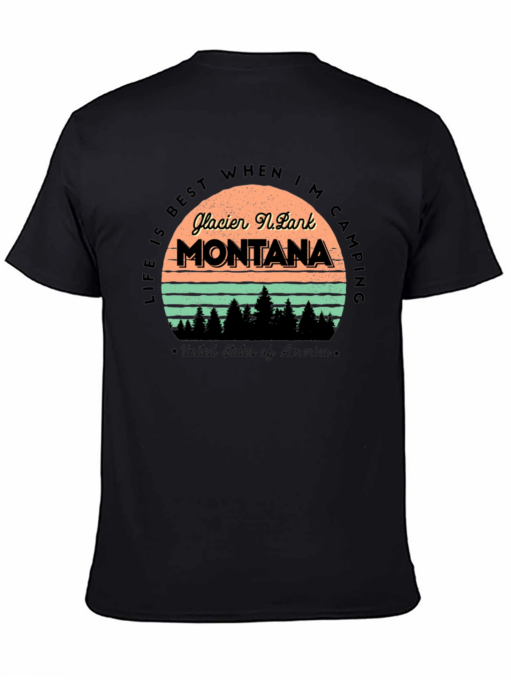 Glacier National Park Montana Camping T-Shirt