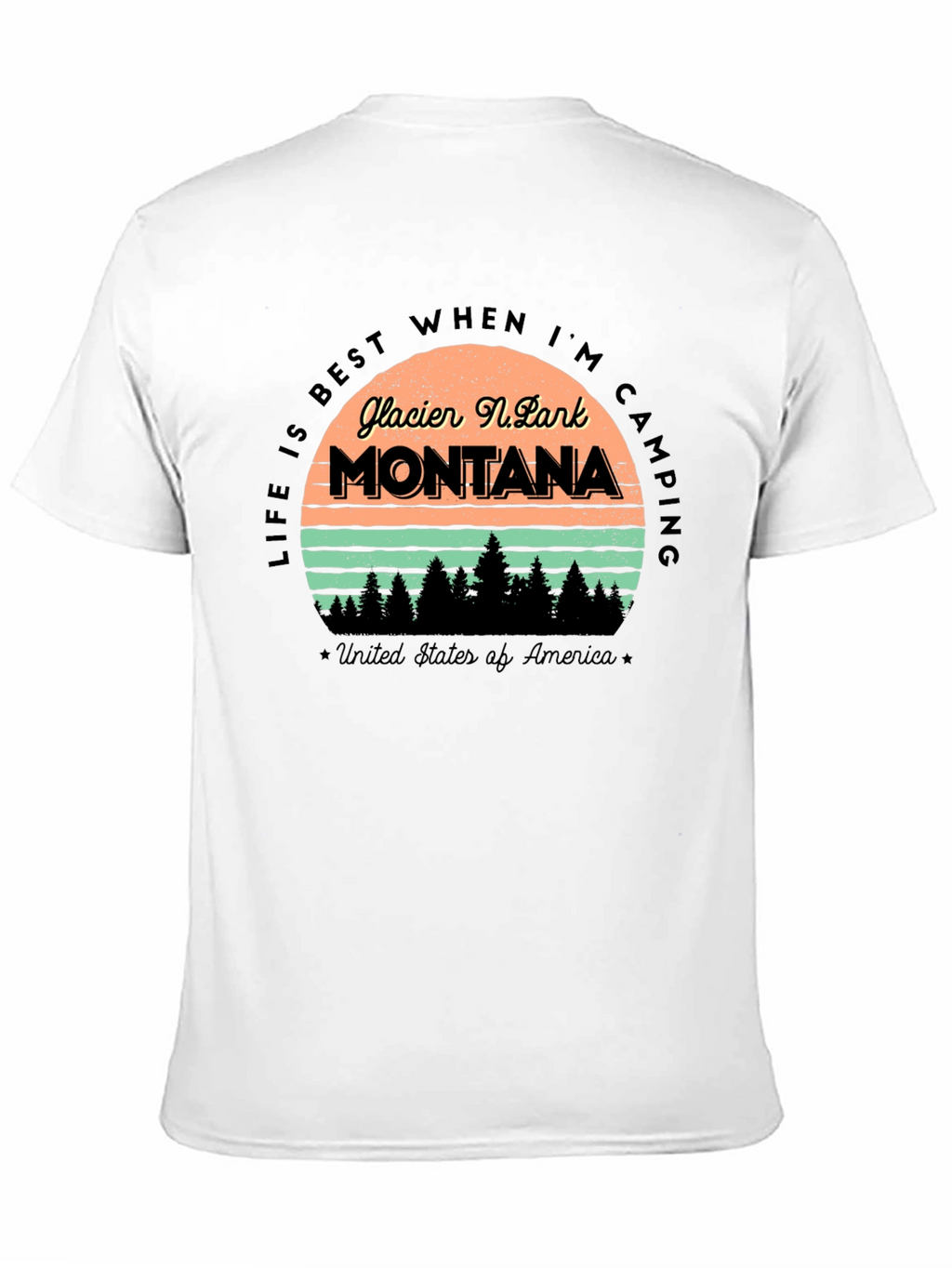 Glacier National Park Montana Camping T-Shirt