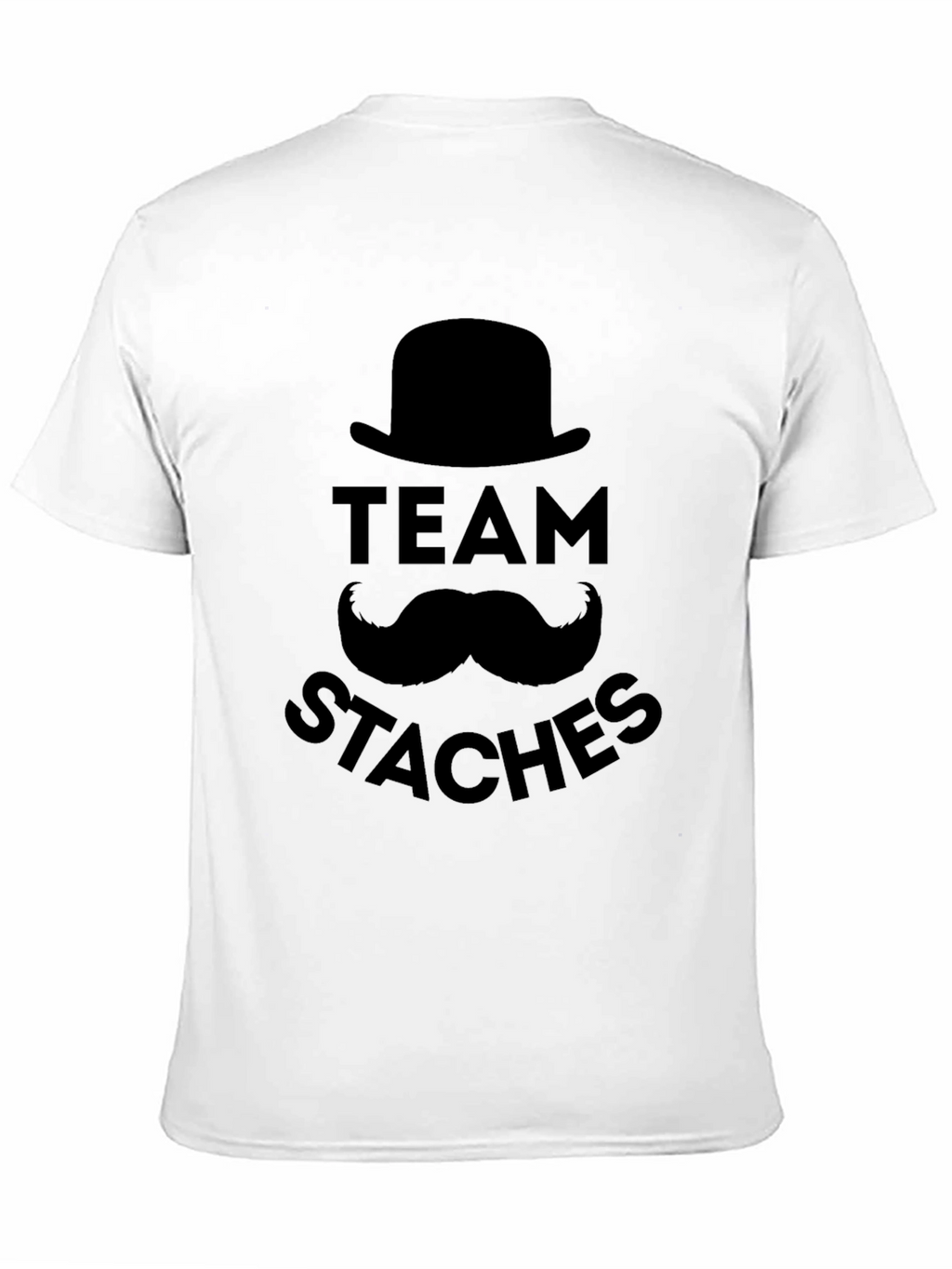 Team Staches Graphic Print Black T-Shirt