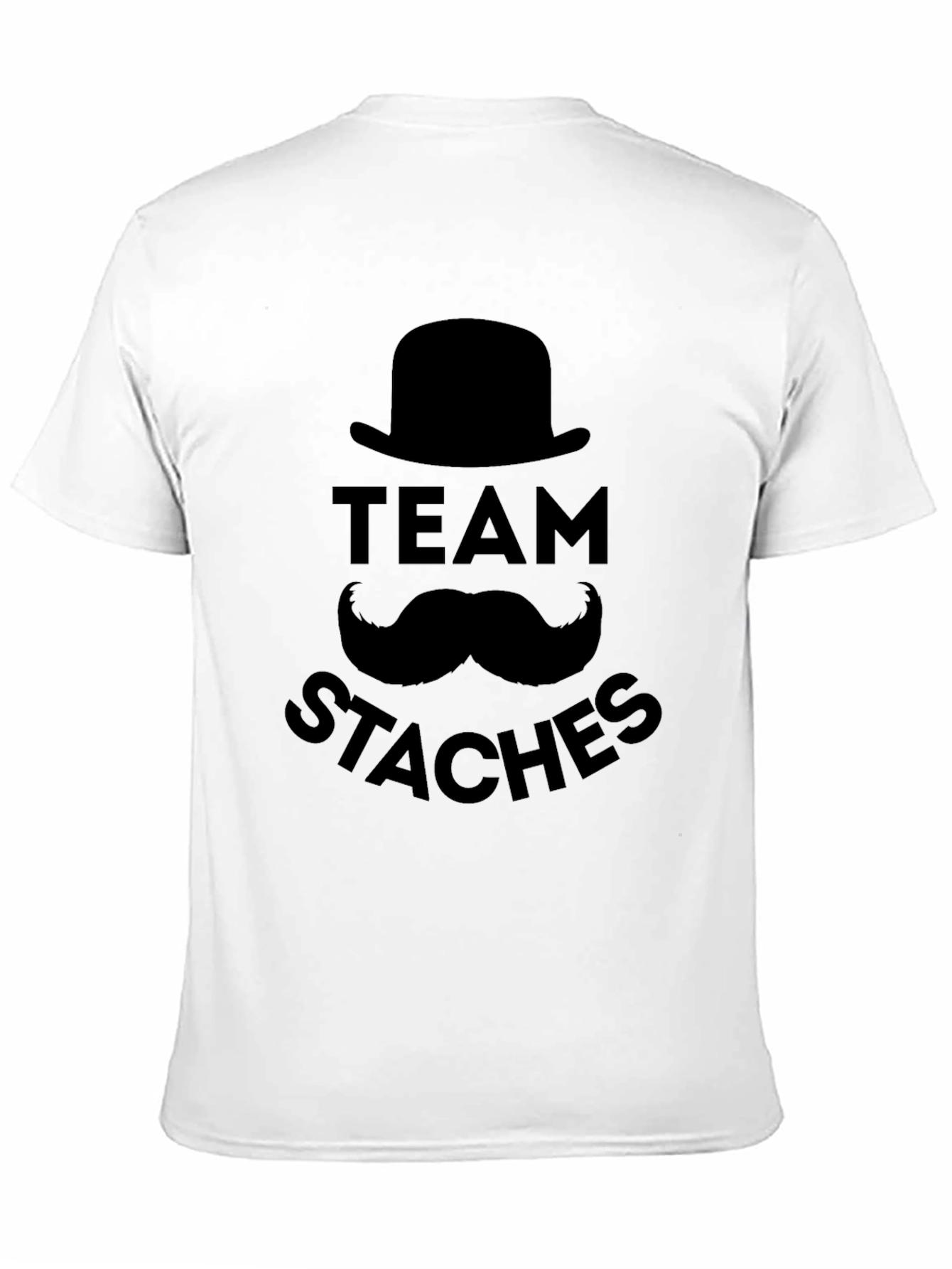 Team Staches Graphic Print Black T-Shirt