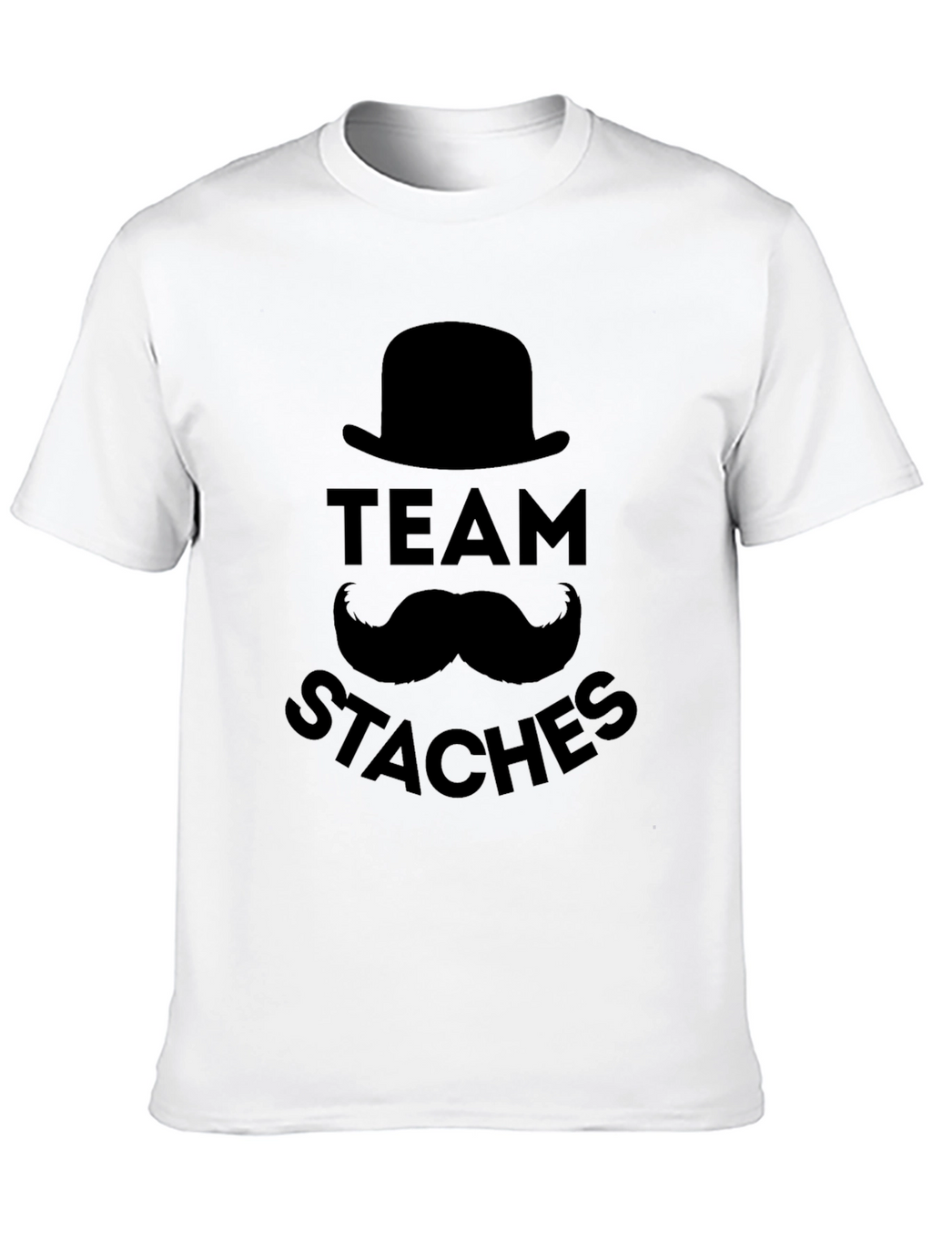 Team Staches Graphic Print Black T-Shirt