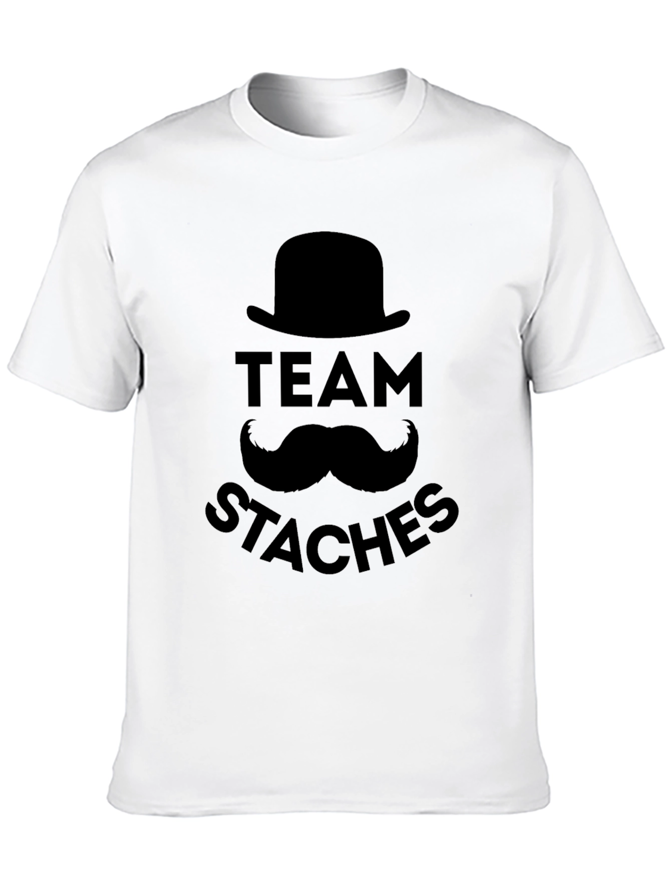 Team Staches Graphic Print Black T-Shirt