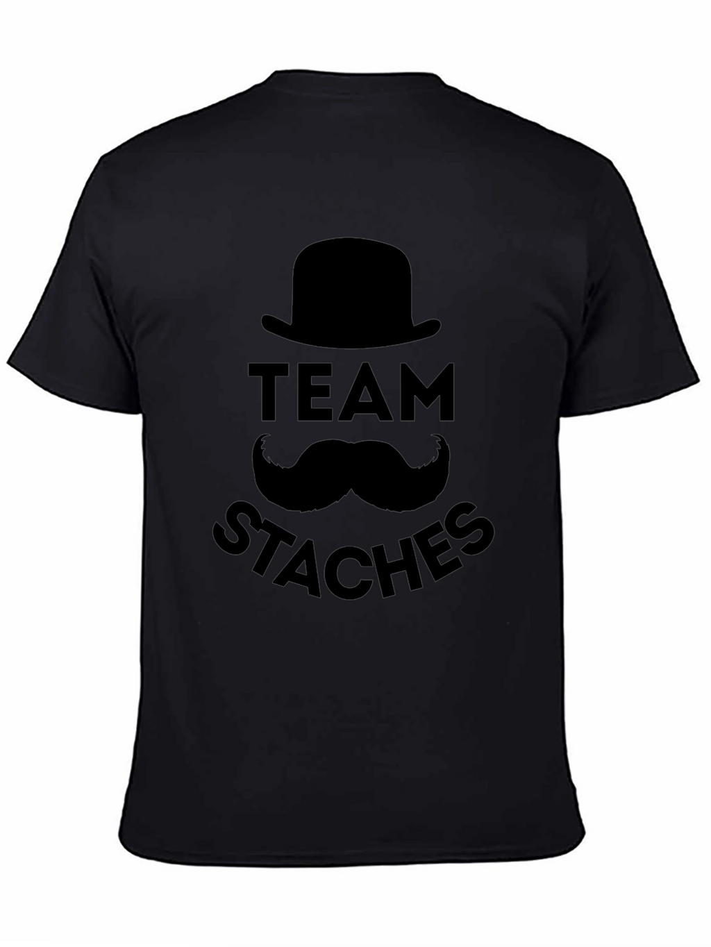 Team Staches Graphic Print Black T-Shirt