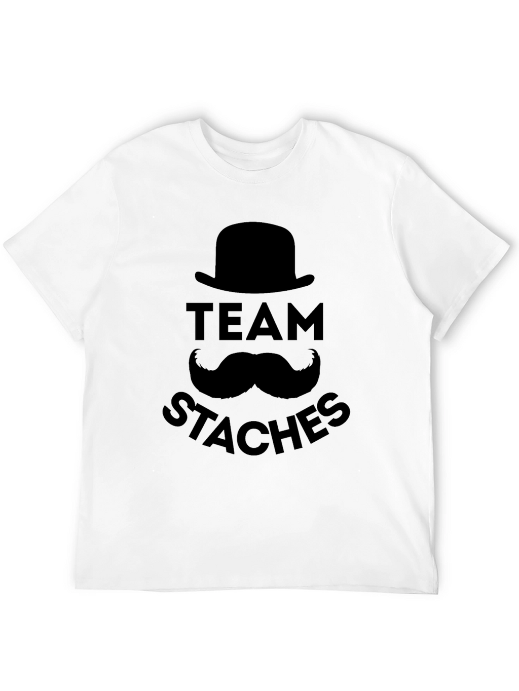 Team Staches Graphic Print Black T-Shirt