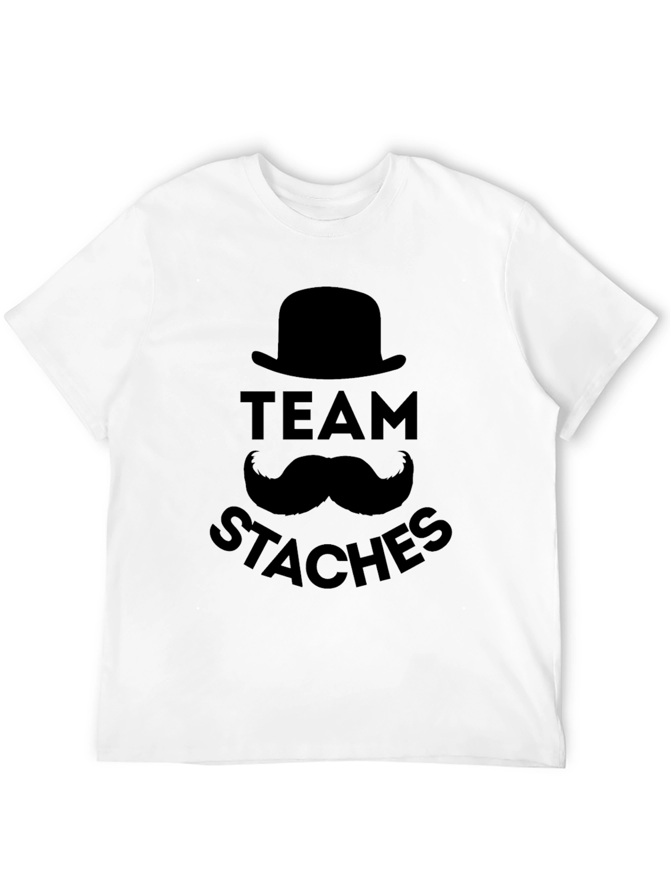 Team Staches Graphic Print Black T-Shirt