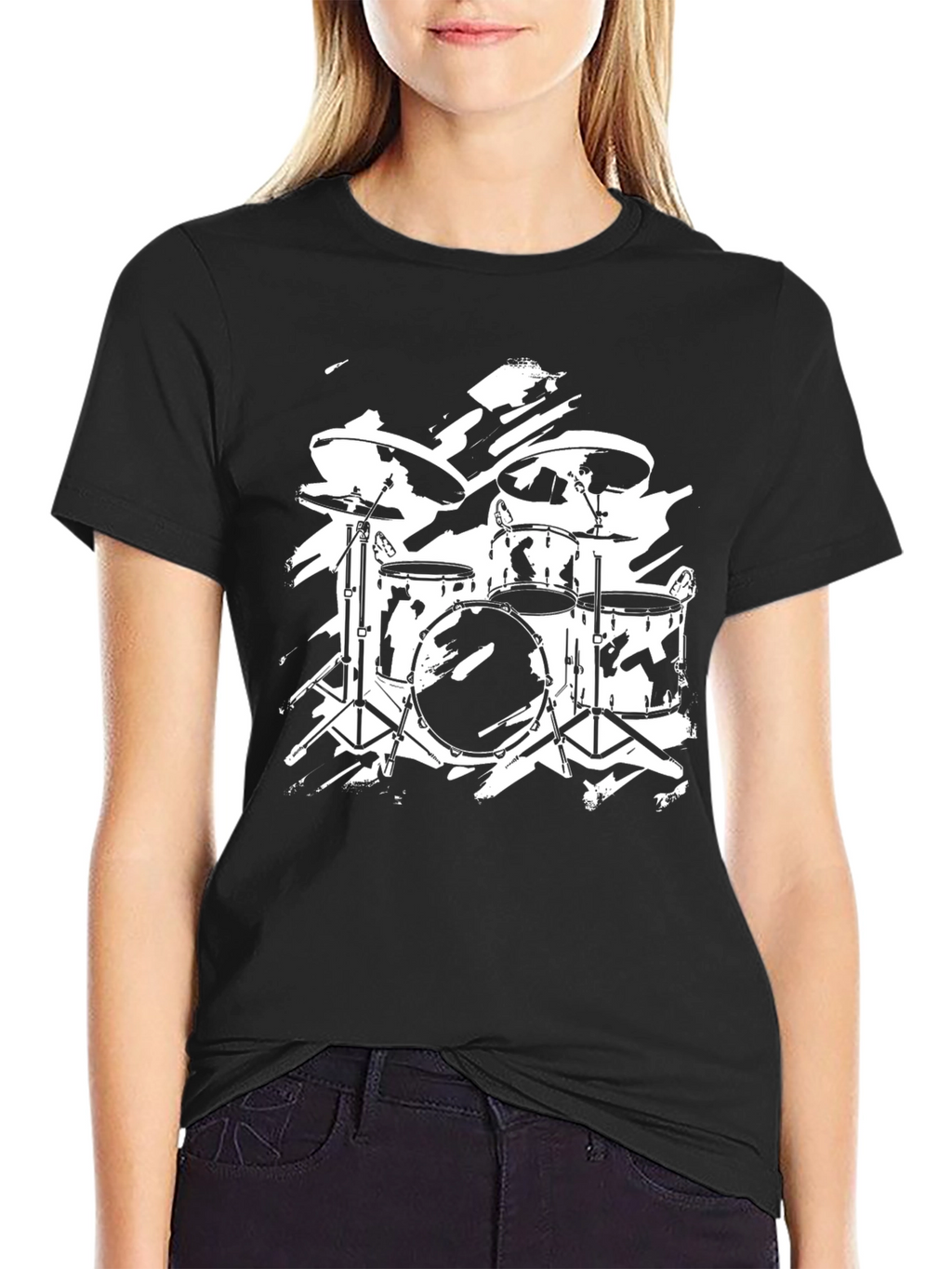 Drum Kit Graphic T-Shirt - Rock Band Style