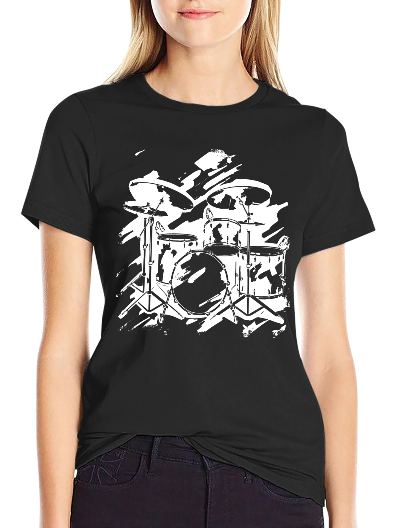 Drum Kit Graphic T-Shirt - Rock Band Style