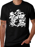 Drum Kit Graphic T-Shirt - Rock Band Style